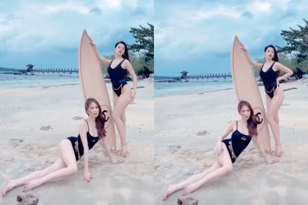 Đọ dáng trên du thuyền chưa đủ, Ngọc Trinh và Chi Pu còn mang ván trượt hơn 250 triệu đồng ra biển chụp ảnh "sống ảo". Đây chắc chắn là những khung hình cực gợi cảm và sắp tung ra.