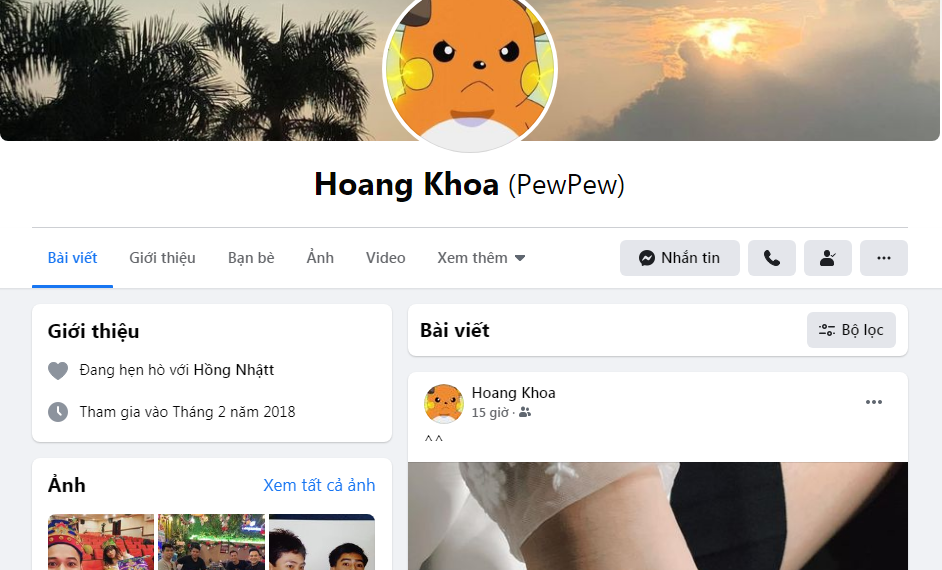 Trên trang cá nhân, PewPew cũng để trạng thái mối quan hệ là đang hẹn hò với Hồng Nhật khiến dân tình chắc nịch một điều rằng, người mà anh chàng cầu hôn chính là cô gái này.