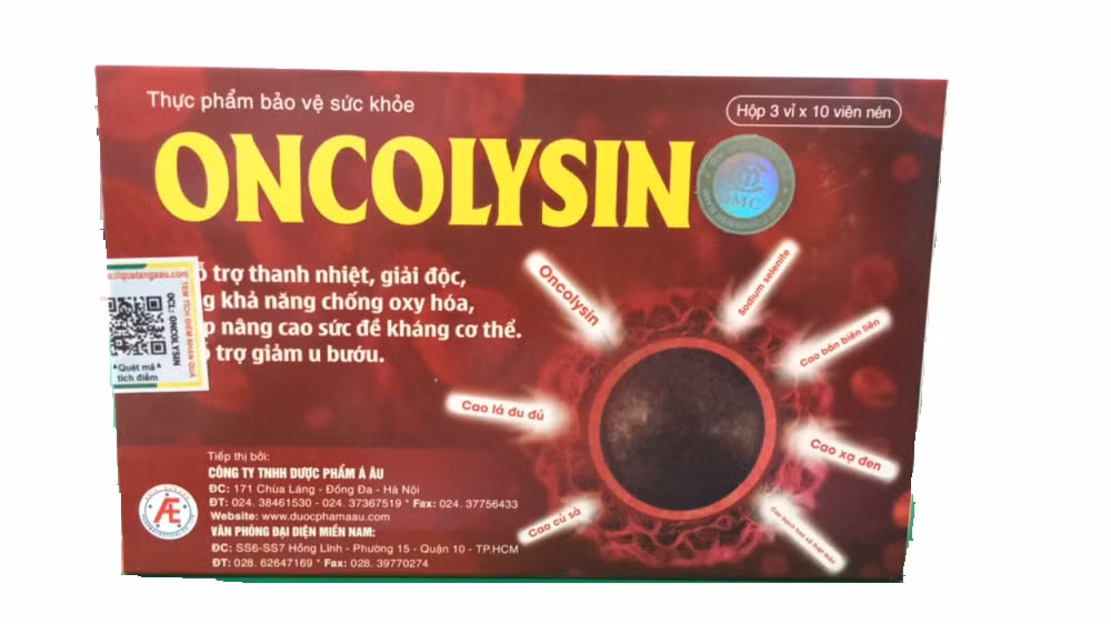 Su thuc TPBVSK Oncolysin quang cao nhu thuoc cho nguoi ung thu?