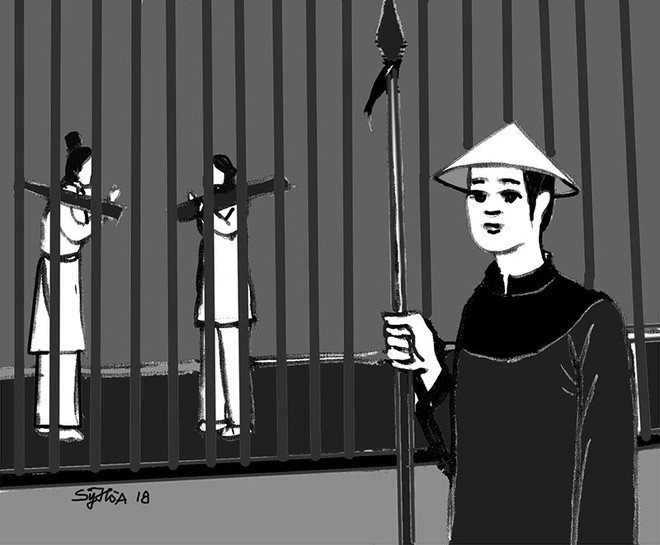 Pháp luật nhà Lý phản ánh rõ sự phân biệt đẳng cấp xã hội. Đẳng cấp của quý tộc quan liêu được hưởng đặc quyền, trang phục, nhà cửa cũng có sự phân biệt giữa vua quan và dân. Thợ thuyền làm công cho triều đình không được chế các đồ dùng kiểu nhà quan mang ra bán cho nhà dân. Con cái nhà dân không được bắt chước theo cách trang sức trong cung. Pháp luật nhà Lý coi nô tỳ là những người thấp kém nhất, không được lấy con gái nhà dân, không được xăm mình rồng, người nào phạm tội sẽ bị sung công. Tranh minh họa: Báo Bình Phước.