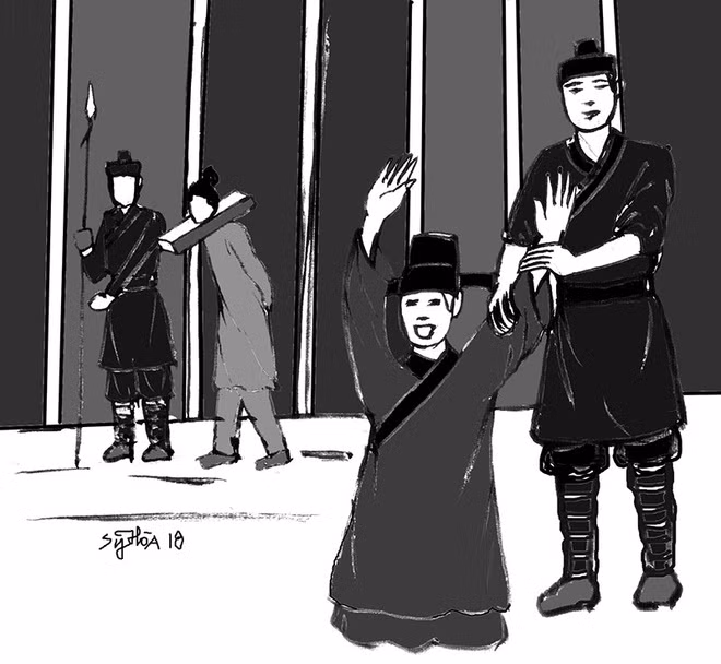 Theo quy định của luật Hình thư, 10 tội nặng nhất, người phạm tội sẽ bị xử lý rất nặng, không được chuộc tội gồm: Mưu phản làm nguy xã tắc; Mưu đại nghịch làm nguy tông miếu, cung khuyết; Mưu bạn nghịch nổi loạn theo giặc; Ác nghịch đánh giết ông bà cha mẹ; Bất đạo giết người vô tội; Đại bất kính dùng những đồ dành riêng cho vua, trộm và giả mạo ấn vua; Bất hiếu mắng chửi hay không để tang ông bà cha mẹ; Bất mục đánh giết những người thân thuộc gần; Bất nghĩa dân giết quân, trò giết thầy, lính giết tướng, con giết cha; Nội loạn thông dâm với họ hàng thân thiết, thiếp của ông hay cha. Tranh minh họa: Báo Bình Phước. 