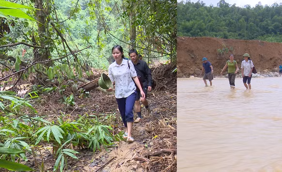 Bà không ngại khó khăn, nguy hiểm để đi kiểm tra thực tế diễn biến mưa lũ, các điểm xung yếu trên các tuyến đường, tuyến sông, suối và công tác ứng phó với mưa lũ trên địa bàn.
