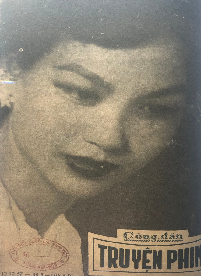 Ảnh nữ diễn viên Thu Trang trên tờ Truyện phim phát hành năm 1957. Năm đó, Thu Trang tham gia phim Lục Vân Tiên.