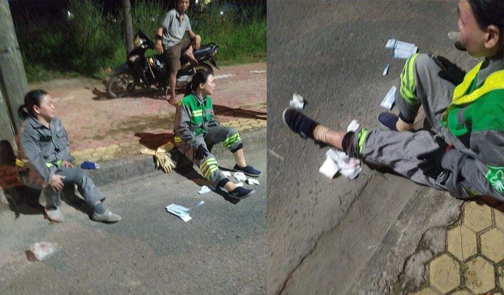 Hai nu lao cong bi ban khi dang quet rac: Da bat giu 2 nghi pham
