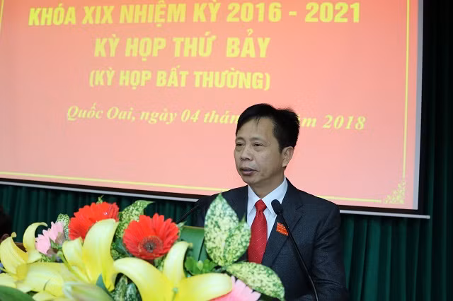 Đồng chí Phùng Văn Dũng - Phó Bí thư huyện ủy, Tân Chủ tịch HĐND huyện Quốc Oai. Nguồn ảnh: Cổng TTĐT Quốc Oai