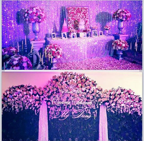 Hình ảnh lễ đính hôn của Midu bị rò rỉ trên mạng.