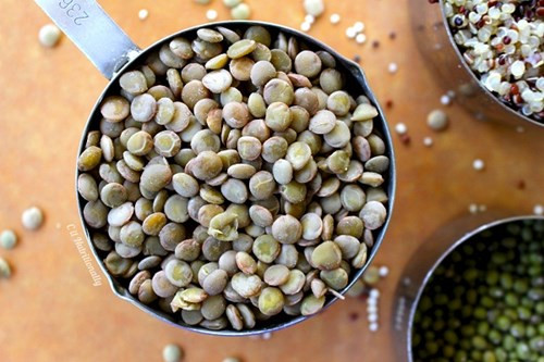 7. Đậu lăng Đậu lăng chứa nhiều sắt - một trong những chất quan trọng cho tóc mọc khỏe. Một bát canh đậu lăng giúp đáp ứng 1/2 nhu cầu chất sắt hàng ngày cho cơ thể. Bên cạnh đó, đậu lăng còn chứa kẽm, cholin cùng các chất tốt cho tóc khác.