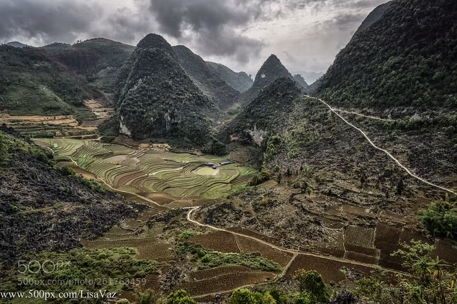 Những cung đường uốn lượn qua sườn núi và các thửa ruộng bậc thang. Ảnh: Lisa Vaz/ 500px.com.