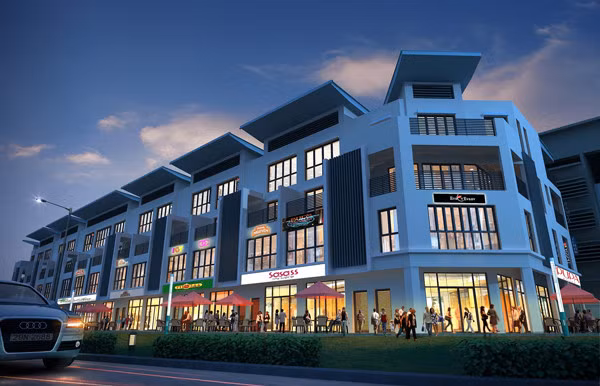 Phối cảnh nhà phố thương mại của Gamuda Garden, giá bán 70 triệu đồng/m2, diện tích 118 m2 mỗi căn.