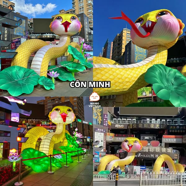 Để chào đón năm Ất Tỵ đang đến gần, nhiều tỉnh/thành phố tại Trung Quốc đang dần thay áo mới. Loạt mô hình loài rắn đã được dựng lên, khiến mạng xã hội xứ Trung được phen tranh cãi vui vẻ về đâu mới là mô hình "đạt giải" trong cuộc đua tạo hình linh vật năm nay.