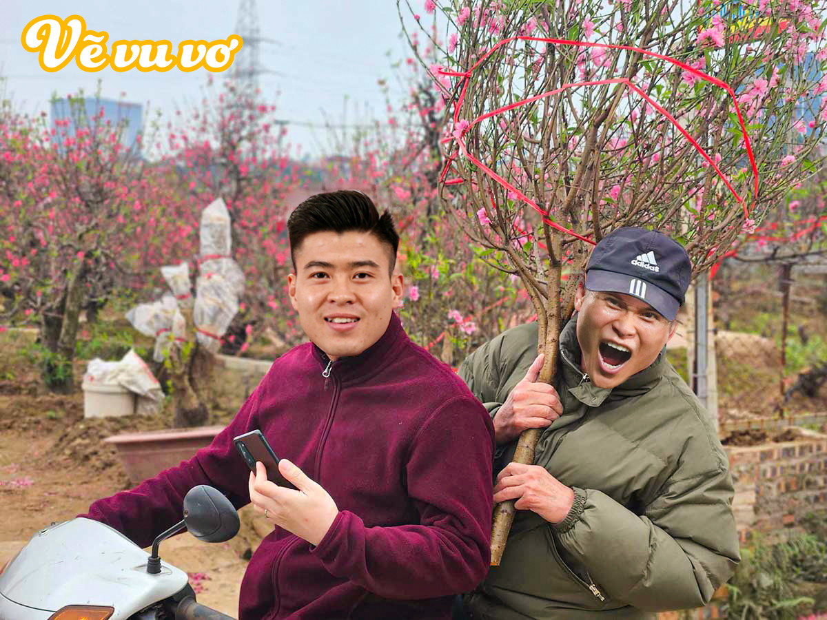 Sẽ thế nào khi Duy Mạnh chở Tuấn Hải đi mua đào về để chưng Tết?