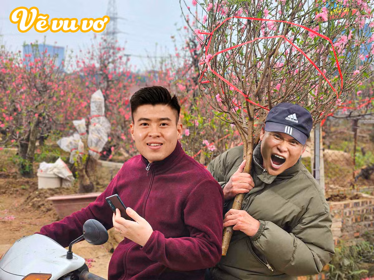 Sẽ thế nào khi Duy Mạnh chở Tuấn Hải đi mua đào về để chưng Tết?