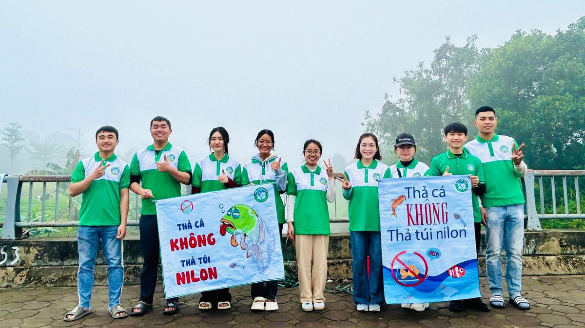 Các bạn thanh niên, thậm chí học sinh cấp 2, cấp 3 cũng chung tay tuyên truyền thông điệp.