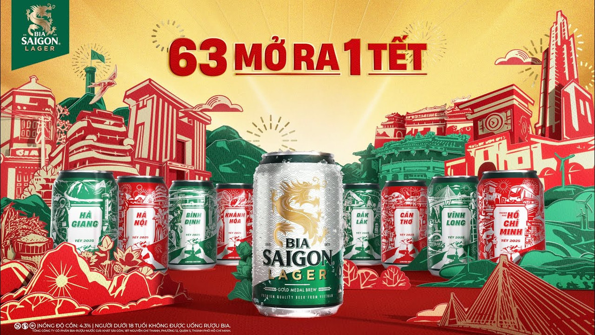 Thông điệp về một Tết chung được Bia Saigon Lager khéo léo tái hiện trong video quảng bá với chủ đề: 63 mở ra 1 Tết.