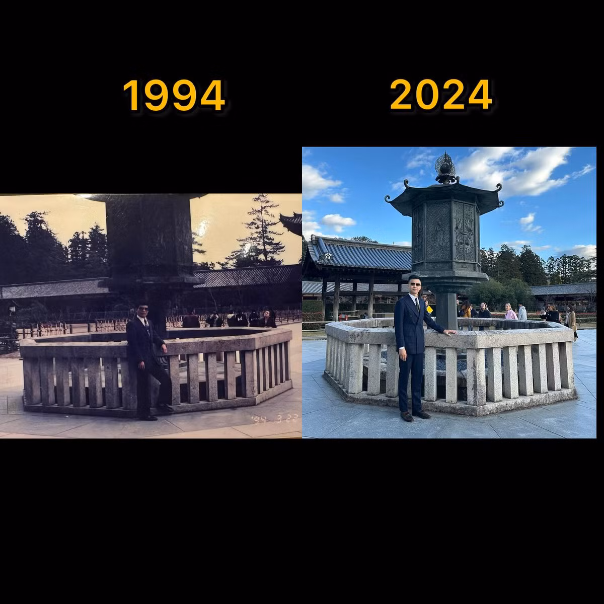 Nhiều người không khỏi xuýt xoa trước màn "cheap moment" cực đỉnh này. Dù anh chàng diện theo phong cách của bố từng mặc cách đây 30 năm nhưng không hề lỗi thời mà vẫn trông cực kỳ thời trang.