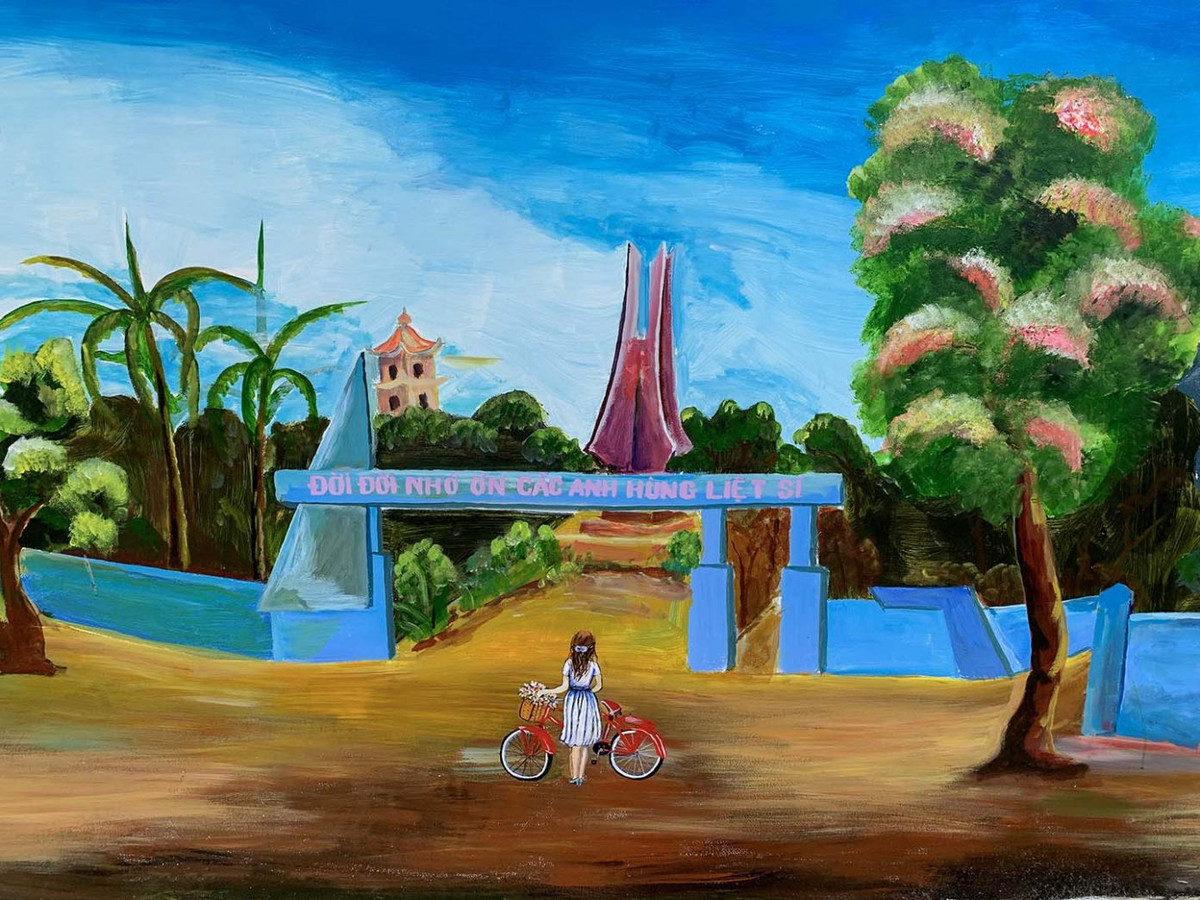 Ban đầu, cuộc thi chỉ nhằm tuyên truyền giáo dục cho cán bộ và nhân dân về tình yêu quê hương, đất nước. Huyện Ninh Hải huy động người tham gia hội thi là những người yêu hội họa ở tại 9 xã, thị trấn trong huyện với mỗi xã, thị trấn chọn ra 1 đội từ 5 - 10 người tham gia vẽ tranh. Ảnh: Sgtiepthi.