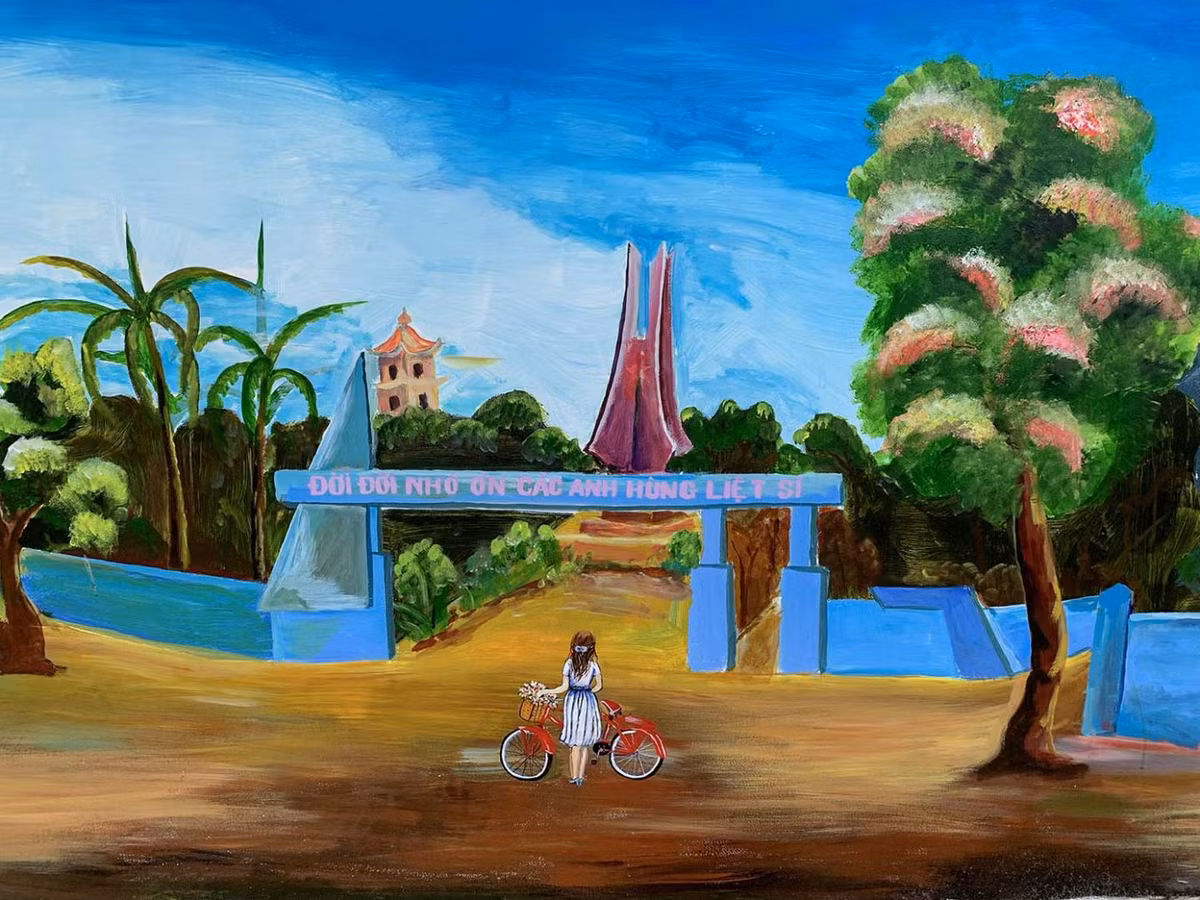 Ban đầu, cuộc thi chỉ nhằm tuyên truyền giáo dục cho cán bộ và nhân dân về tình yêu quê hương, đất nước. Huyện Ninh Hải huy động người tham gia hội thi là những người yêu hội họa ở tại 9 xã, thị trấn trong huyện với mỗi xã, thị trấn chọn ra 1 đội từ 5 - 10 người tham gia vẽ tranh. Ảnh: Sgtiepthi.