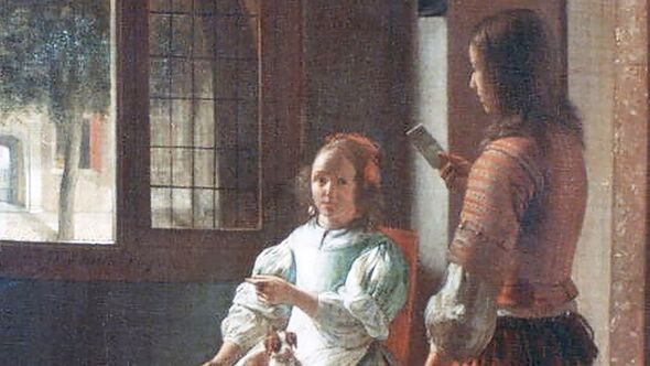 Họa sĩ Pieter vẽ bức tranh "Man Hands a Letter to a Woman in a Hall" vào thế kỷ 17. Khi xem tranh, một số người nhận thấy người đàn ông trong tranh dường như đang cầm trên tay một món đồ giống điện thoại thông minh mà chúng ta sử dụng ngày nay.