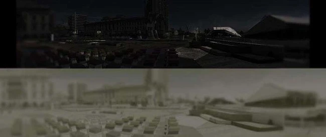 Những gì mắt người nhìn thấy (trên) và mắt mèo nhìn thấy.