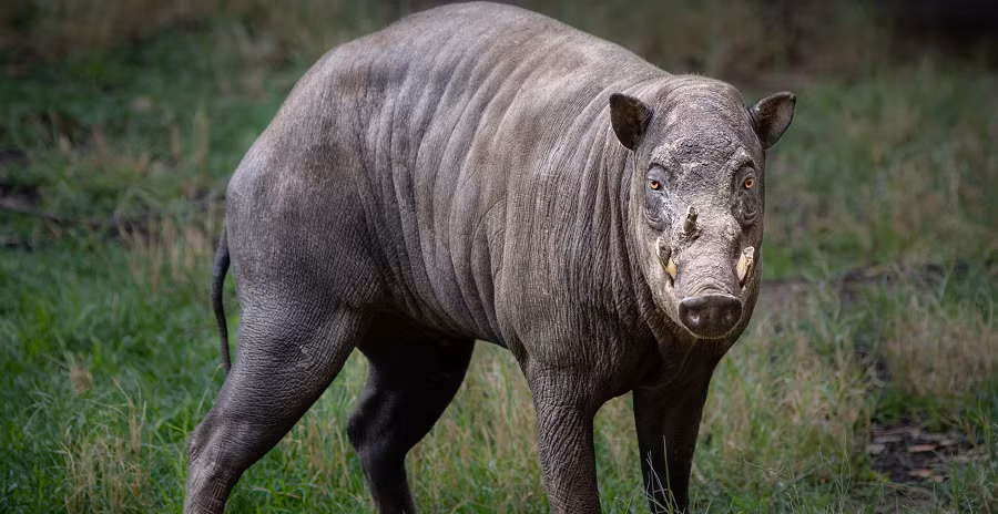 1. Lợn hươu: Loài động vật này sống tại Indonesia, nổi bật với 2 chiếc "sừng" mọc ở sống mũi. Chúng không có kẻ thù tự nhiên và sử dụng chiếc ngà lớn như vũ khí để chống lại kẻ địch.