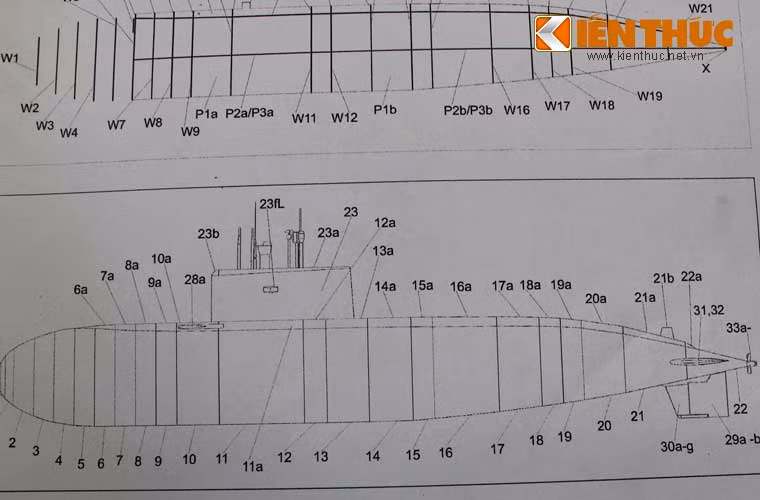 Bản vẽ thiết kế hoàn chỉnh mô hình tàu ngầm Kilo 636.