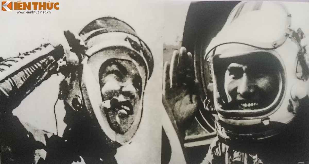 Phi công Phạm Tuân (trái) và phi công Vũ Văn Thiều (phải), vào đêm 27/12 và 28/12/1972 mỗi phi công đã bắn hạ một máy bay B-52.