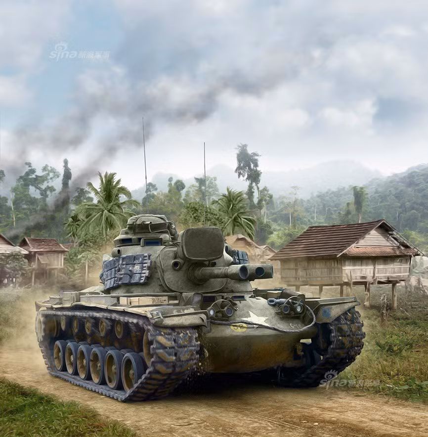 Xe tăng chiến đấu chủ lực M48 Patton của Mỹ. Nguồn ảnh: Sina.