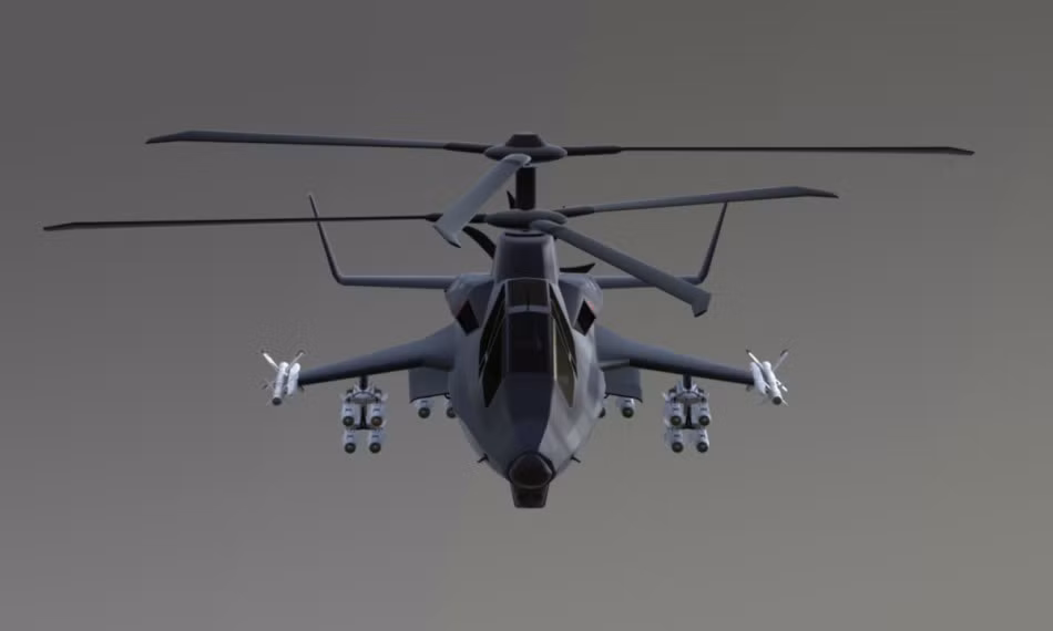 Một điểm đặc biệt nữa là hai cánh treo vũ khí "thoắt ẩn thoắt hiện" trong từng bản phác thảo khiến người xem không khỏi tò mò liệu phần cánh này có thể tháo rời hay chiếc trực thăng này sẽ có nhiều phiên bản khác nhau. Nguồn ảnh: Sina.