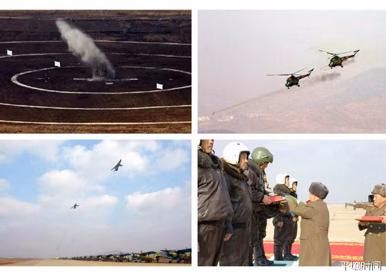 Các máy bay chiến đấu của Triều Tiên tập đánh mục tiêu giả định. Dù là những máy bay đời cũ nhưng hiệu suất tiêu diệt mục tiêu của lực lượng Không quân Triều Tiên vẫn là rất cao. Nguồn ảnh: Sina.