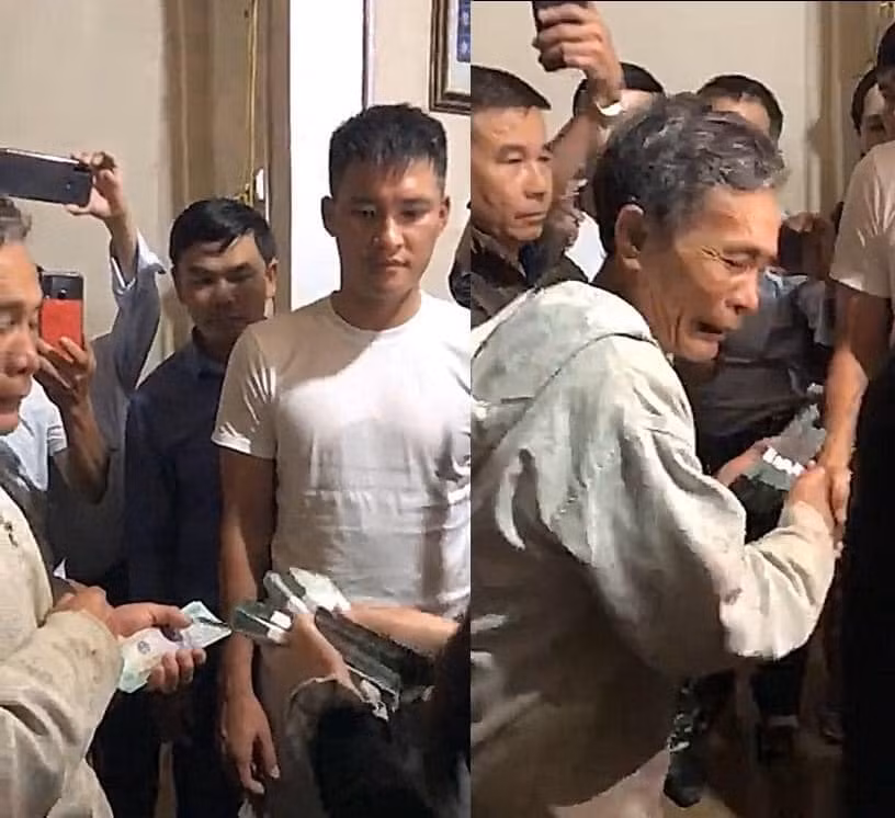 Nguoi dan ong bat khoc vi duoc Thuy Tien trao 200 trieu tra ngan hang