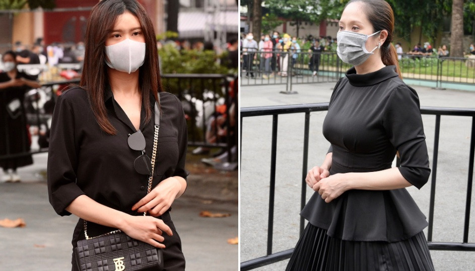 Trương Quỳnh Anh và Thanh Thúy đến lễ tang vào buổi trưa.
