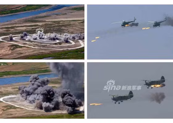Trực thăng Mi-4 và máy bay An-2 bắn rocket. Nguồn ảnh: Sina