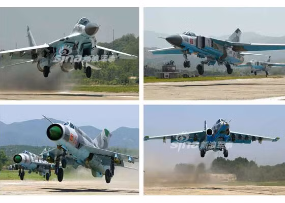 Đây có thể xem là cuộc tập trận không quân lớn nhất Triều Tiên năm 2017. Nguồn ảnh: Sina