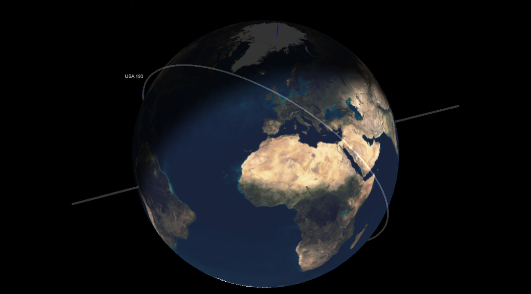 USA-193 bị lệch quỹ đạo, di chuyển vào bầu khí quyển Trái Đất và có nguy cơ gây ra thiệt hại không thể kiểm soát với những thứ nó đang mang theo.