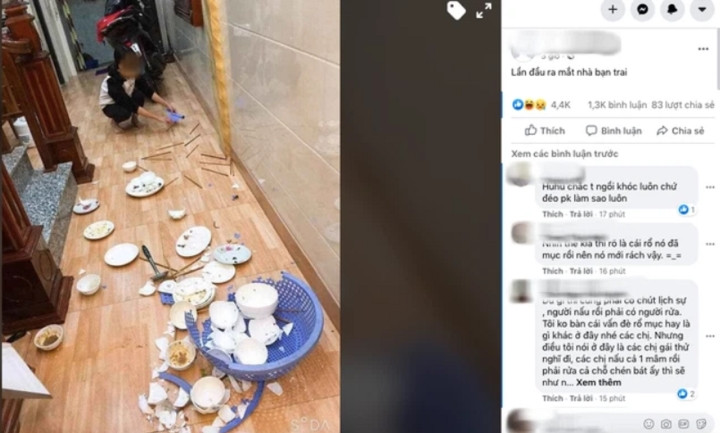 Câu chuyện "cười ra nước mắt" của cô gái trẻ dưới đây khiến các bạn trẻ xôn xao bàn tán khi xung phong đi rửa bát, nhưng làm cả rổ bát bị rơi xuống vỡ tan dưới sàn nhà trước khi được rửa sạch.
