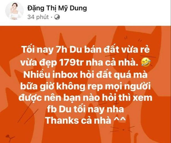 Cách đây không lâu, Midu làm cả cõi mạng choáng váng khi bán bán hết sạch những lô đất chỉ "trong một nốt nhạc". Theo "ngọc nữ" này đăng tải thông tin, đây là những quỹ đất ở Sài Gòn mặt tiền sông, mặt tiền đường nhựa lớn 12m.