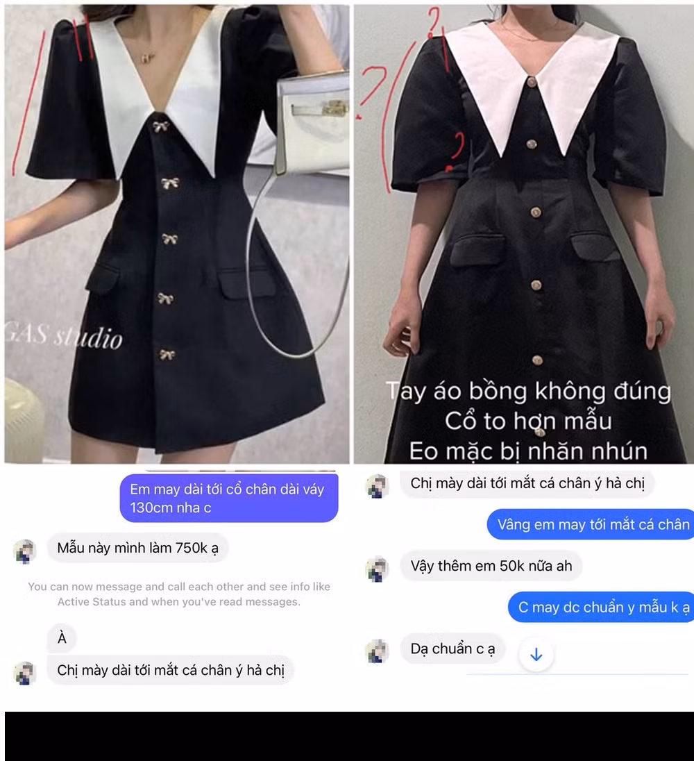 Mới đây trên mạng xã hội xuất hiện bài viết của một cô gái bày tỏ nỗi lòng khi mua hàng online. Theo đó, để chuẩn bị cho ngày Tết, cô nàng này đã đặt may một chiếc đầm giống như mẫu có sẵn trên mạng với giá 750 ngàn đồng.