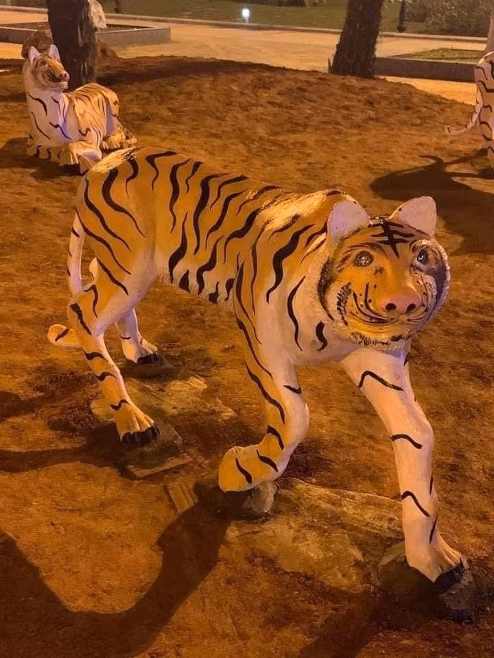 Hổ vàng vốn tượng trưng cho sự mạnh mẽ, oai phong vì là vua của các loài vật nhưng hình ảnh linh vật năm mới đang được chia sẻ trên mạng xã hội lại gây ngỡ ngàng.