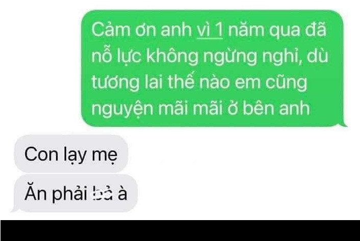 Mới đây, hội chị em đang "thách nhau" nhắn tin cho chồng đoạn tin nhắn sau: “Cảm ơn anh vì 1 năm qua đã nỗ lực không ngừng nghỉ, dù tương lai thế nào em cũng nguyện mãi mãi ở bên anh”. Sau đó chờ đối phương trả lời.