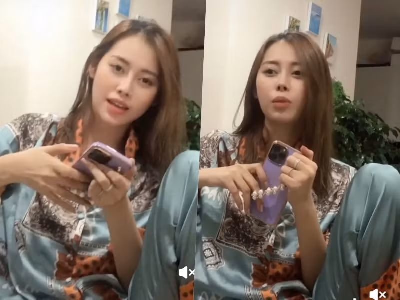 Cụ thể, trên tài khoản TikTok 9,2 triệu người theo dõi của mình, Phương Thoa đăng tải khoảnh khắc bị quay lén tại nhà. Không còn lộng lẫy, chỉn chu thường ngày, Việt Phương Thoa trong video lần này lại mộc mạc khác lạ.