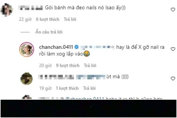 Nhiều người tỏ ra ngạc nhiên trước sự khéo léo, đảm đang của bà xã Xemesis. Bên cạnh đó, có netizen lại "soi" chuyện làm nail của cô nàng, họ để lại bình luận: "Gói bánh mà đeo nails nó làm sao ấy".