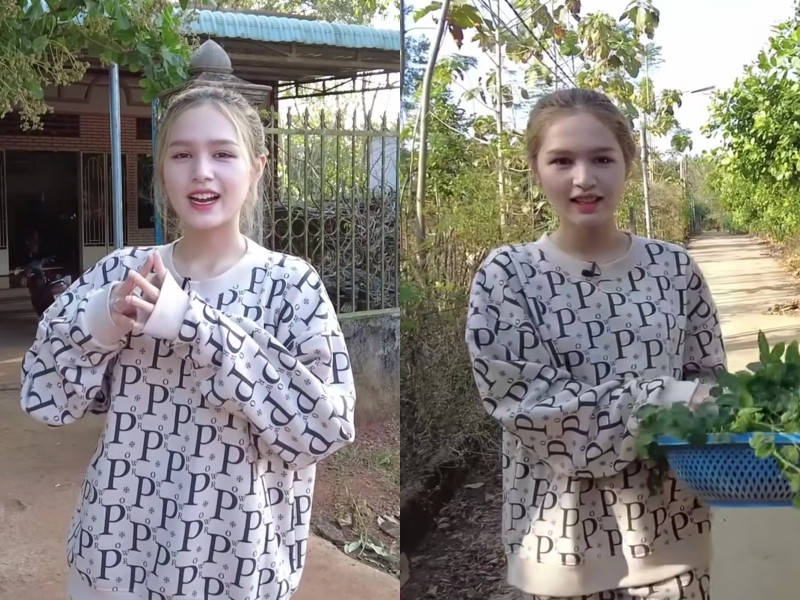 Dù mặc bộ cánh đơn giản, dễ dàng mua ở bất cứ đâu nhưng vì vẫn đang giữ lớp trang điểm nên hot girl sinh năm 2002 vô cùng xinh đẹp.