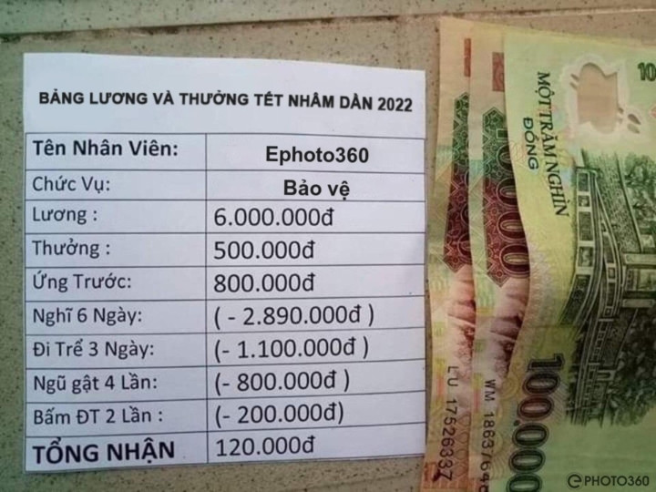 "Tấu hài" chuyện lương thưởng, nhận được như này thì nên nghỉ trước Tết hay sau Tết đây mọi người?
