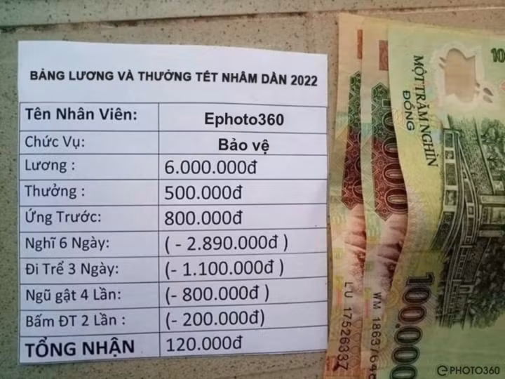 "Tấu hài" chuyện lương thưởng, nhận được như này thì nên nghỉ trước Tết hay sau Tết đây mọi người?