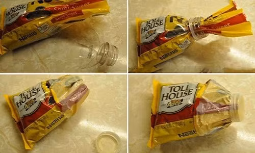 Dùng nút cổ chai nhựa để bịt kín các gói kẹo đang ăn dở. Với mẹo vặt gia đình nhỏ này, đồ ăn bên trong không hề bị ẩm.