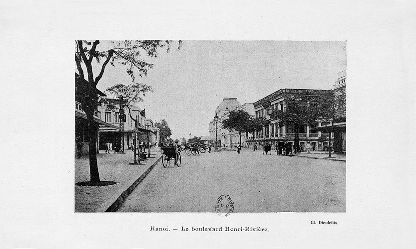 Đại lộ Henri-Riviere, nay là phố Ngô Quyền ở Hà Nội. Ảnh: Gallica.bnf.fr.