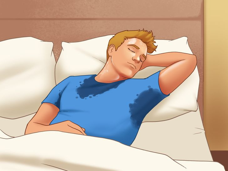 3. Đổ mồ hôi quá nhiều: Tình trạng đổ mồ hôi quá nhiều được gọi là hyperhidrosis, thậm chí có thể xảy ra khi thời tiết lạnh mà không có bất kỳ lý do gì. Tình trạng này cũng thường xảy ra với phụ nữ trong thời kỳ mãn kinh. Ảnh: BS.