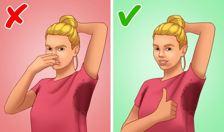 4. Mồ hôi có mùi: Theo Bright Side, mồ hôi thực sự không có mùi. Ảnh: BS.