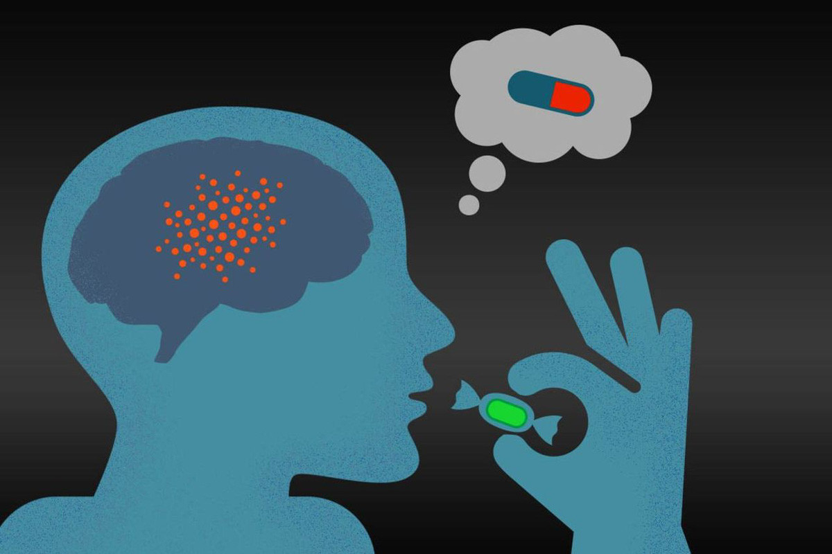 Hiệu ứng giả dược (trị liệu ảo, trong đó bệnh nhân được uống thuốc giả) chứng minh được rằng, con người lúc nào cũng có thể tự làm giảm triệu chứng bệnh hay đau đớn bằng việc tin vào tính hiệu quả của trị liệu