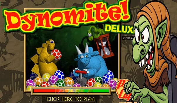 Trong game, nhiệm vụ của bạn là bắn hạ những hàng trứng khủng long trong thời gian quy định. Giống như Đào vàng, người chơi chỉ cần thao tác chuột để trải nghiệm Dynamite.